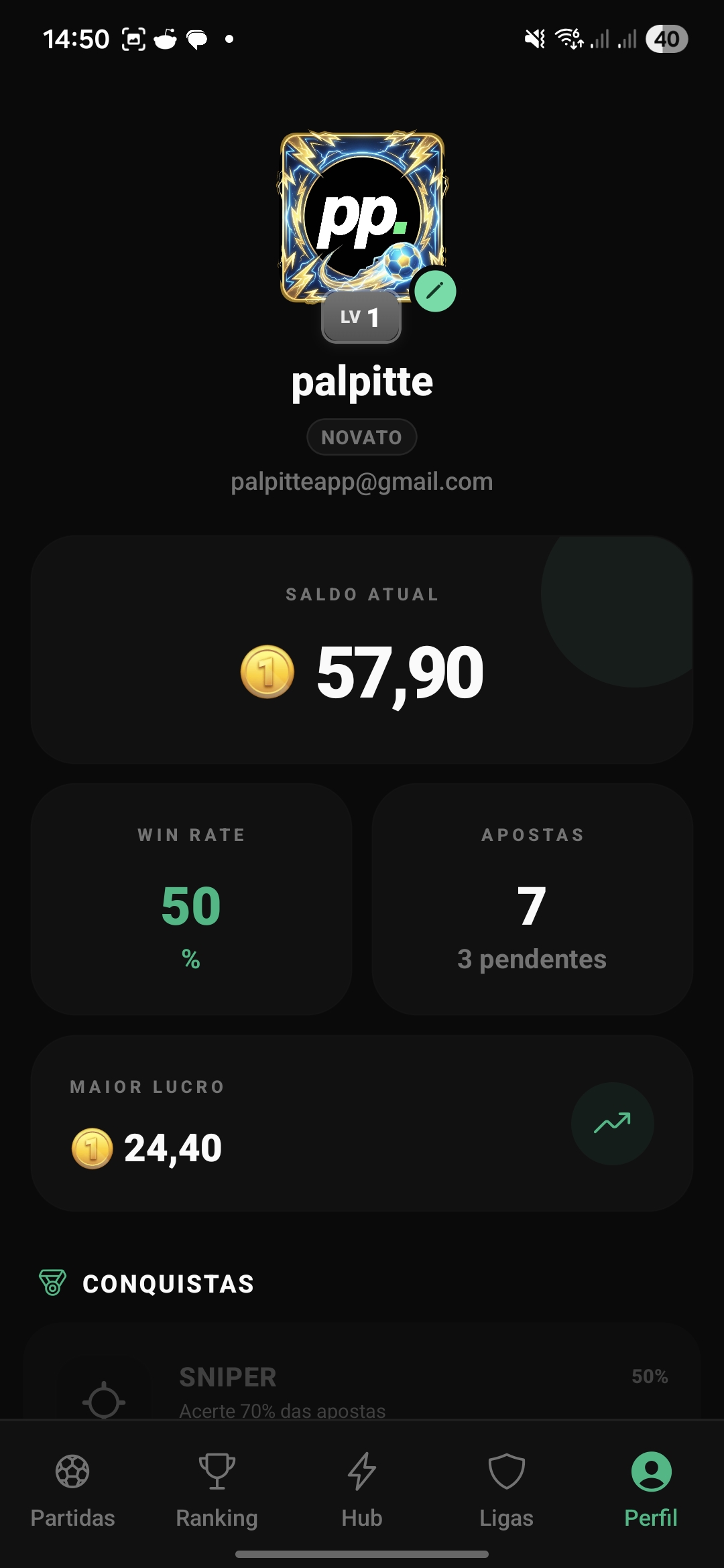 Perfil do jogador